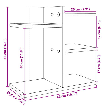 Desk Organiser Black 42X21.5X42 Cm Engineered Wood