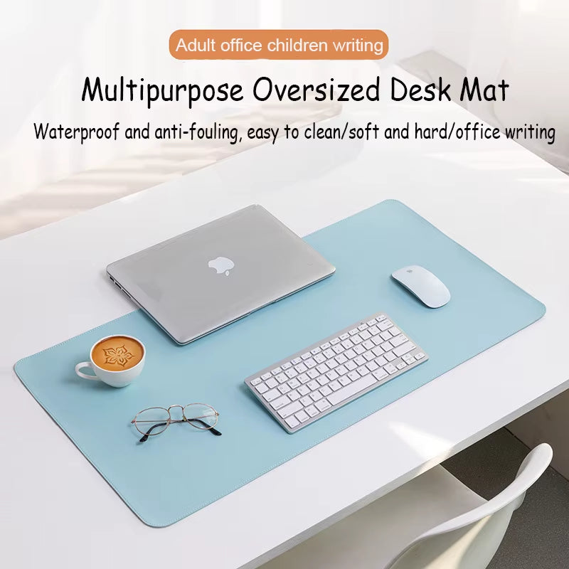 White Mousepad Portable Mouse Pad Large Gaming Waterproof Non-Slip PU Suede Desk Mat Computer Keyboard Desk Pad Mats