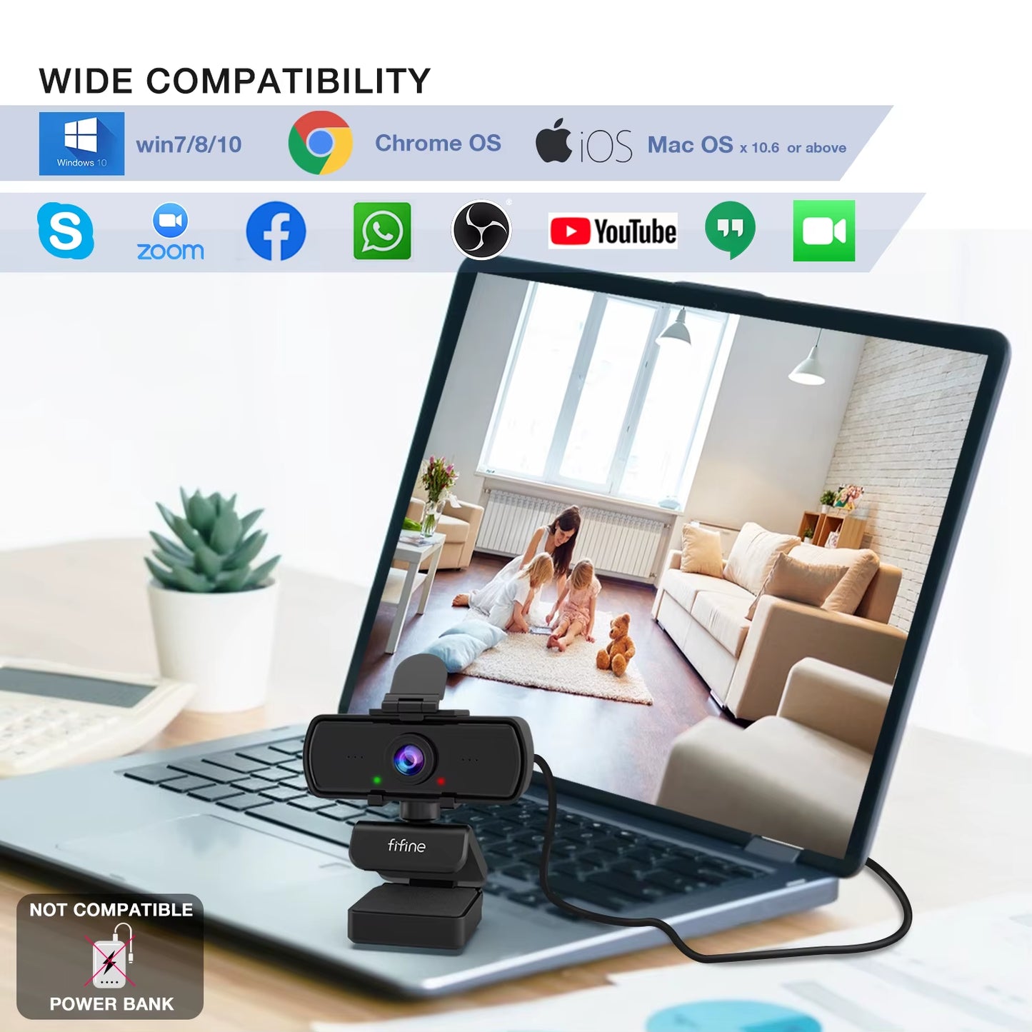 1440P Full HD PC Webcam with Microphone, Tripod, for USB Desktop & Laptop,Live Streaming Webcam for Video Calling-K420