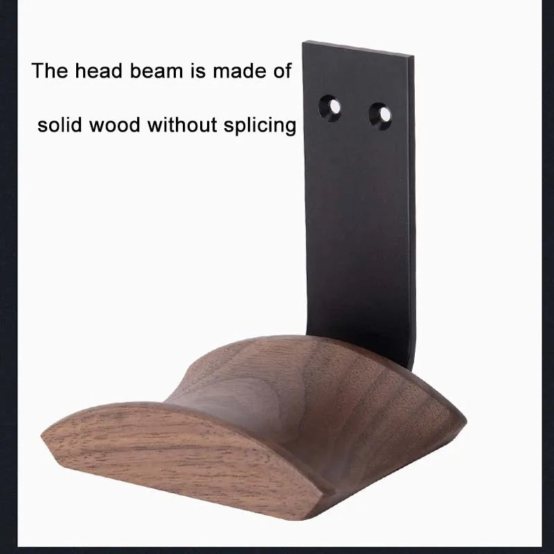 Wooden Headphones Stand Holder Aluminum Alloy Desk Lock Clip Headphone Bracket Easy Install Headset Display Hanger